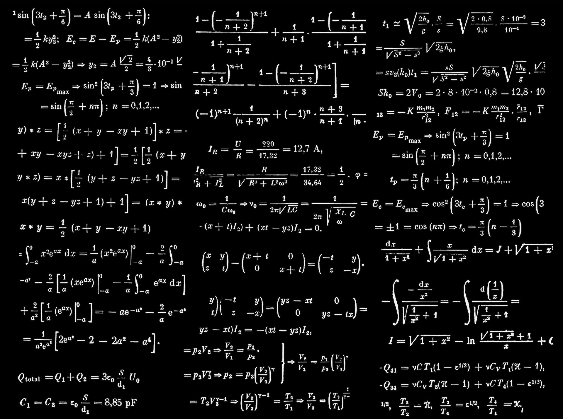 maethematical formulas on a whiteboard